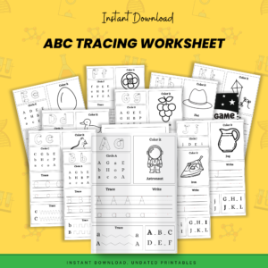 ABC Tracing Worksheets Printable