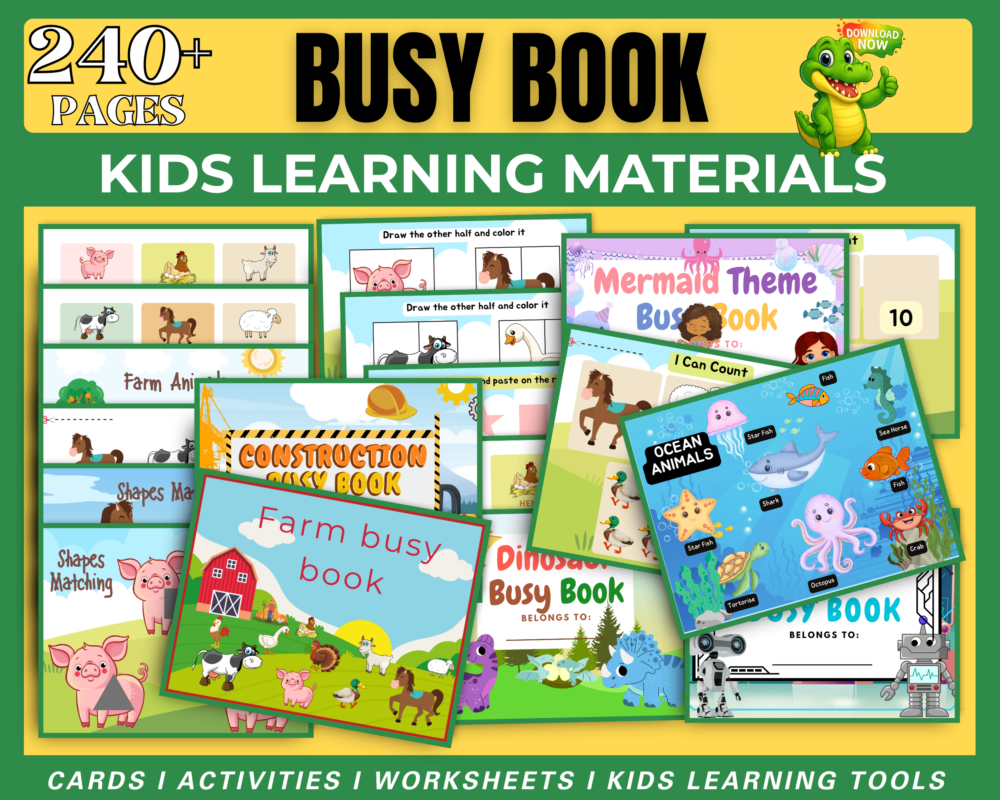 animals busy book printable
