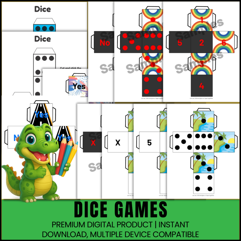 preschool dice games printable