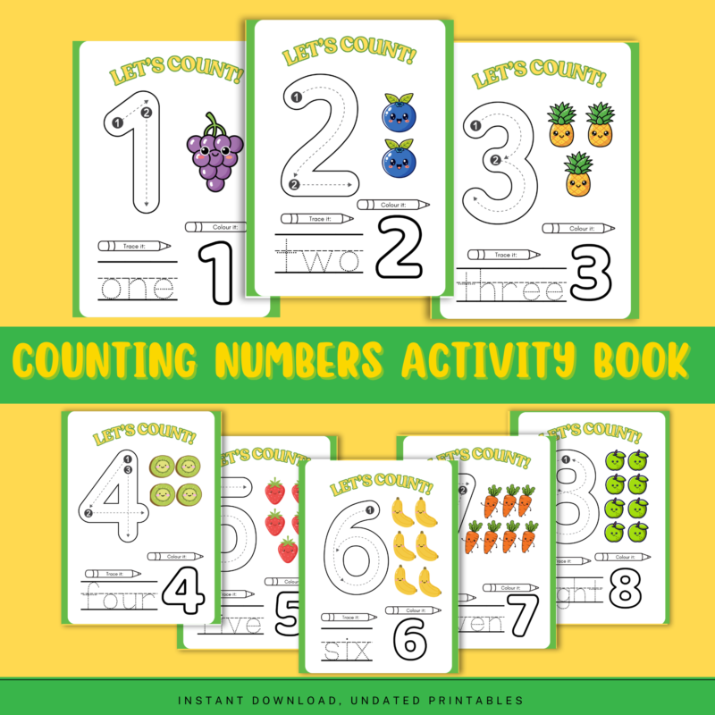 counting pages tracing printables