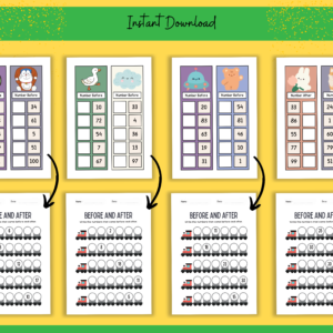 before and after number worksheets