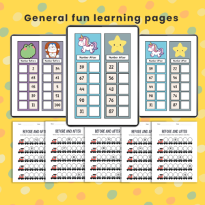 before and after number worksheets