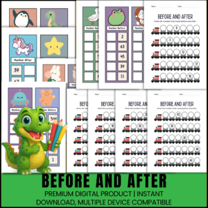 before and after number worksheets
