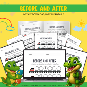 before and after number worksheets