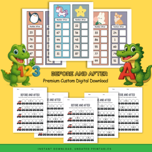 before and after number worksheets