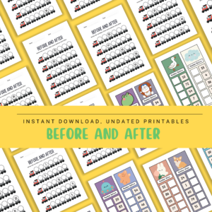 before and after number worksheets