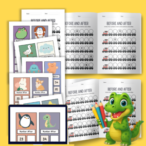 before and after number worksheets