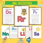 Colorful and cute ABC activities workbook for kids featuring 54 printable alphabet tracing and learning pages