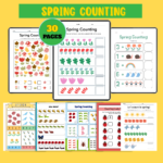 spring counting activities for kids printable