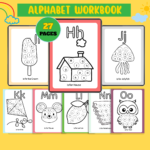 Alphabet Learning Workbook – 27 printable pages with fun letter recognition and coloring activities for kids