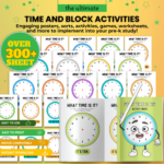 Printable learning time worksheets for kids with over 300 engaging pages for teaching how to tell time.