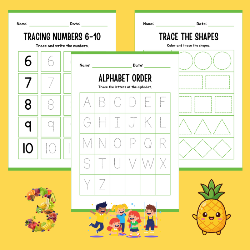 preschool learning worksheets printable