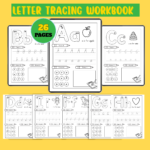 Letter tracing coloring workbook pages