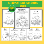 Positive Affirmations Coloring Book for Kids – 50 Pages Printable Mindfulness & Self-Esteem Activities 🌈🖍️