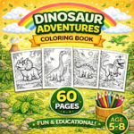 T-Rex Dinosaur Coloring Book for Kids – 60 Pages Printable Coloring Adventure 🦖🎨 - Image 2