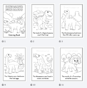 Dinosaur Coloring Book with Fun Facts – 30 Pages Educational Coloring Activity 🦖📚 - Image 2