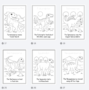 Dinosaur Coloring Book with Fun Facts – 30 Pages Educational Coloring Activity 🦖📚 - Image 3