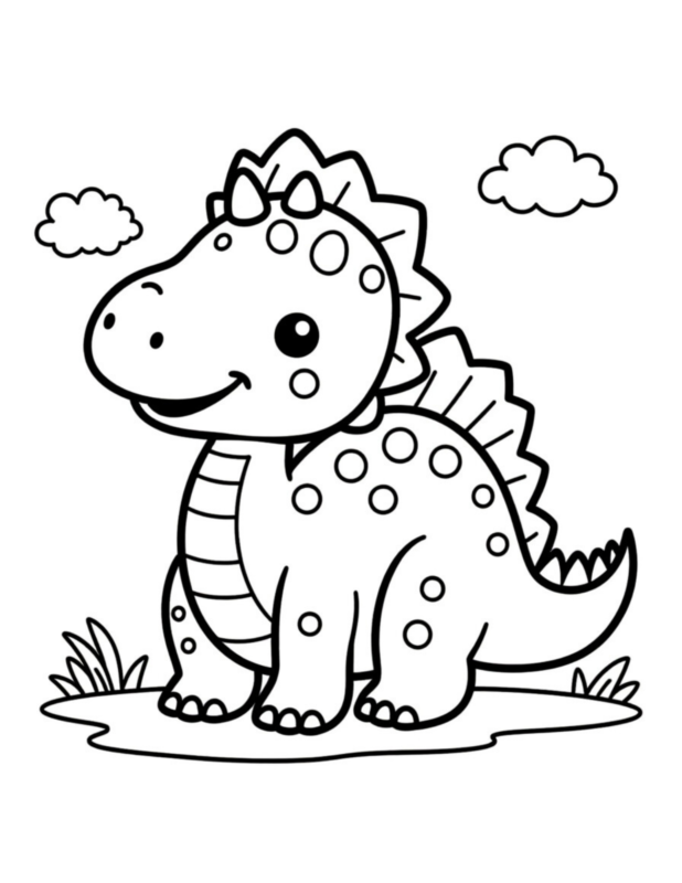 Best 5 Cute Dinosaur Coloring Pages for Kids (Free PDF)
