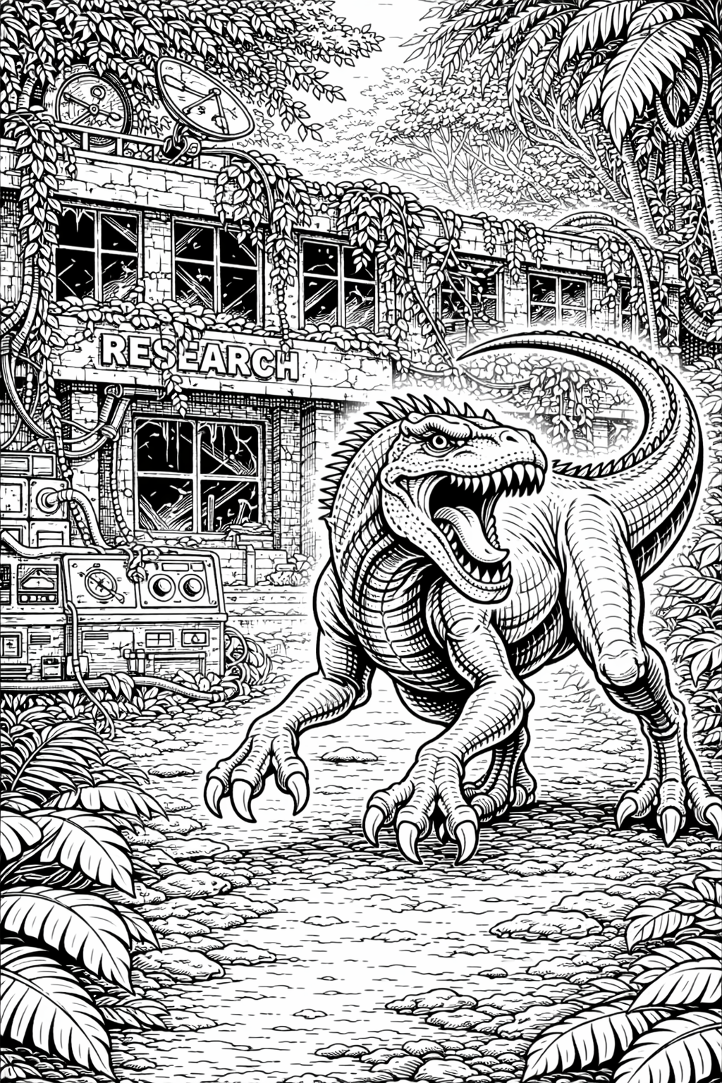 Indoraptor Coloring Page Printable 1 Free PDF for Kids