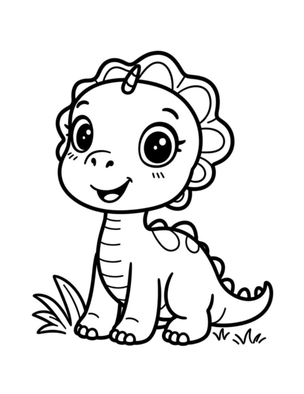 Best 5 Cute Dinosaur Coloring Pages for Kids (Free PDF)