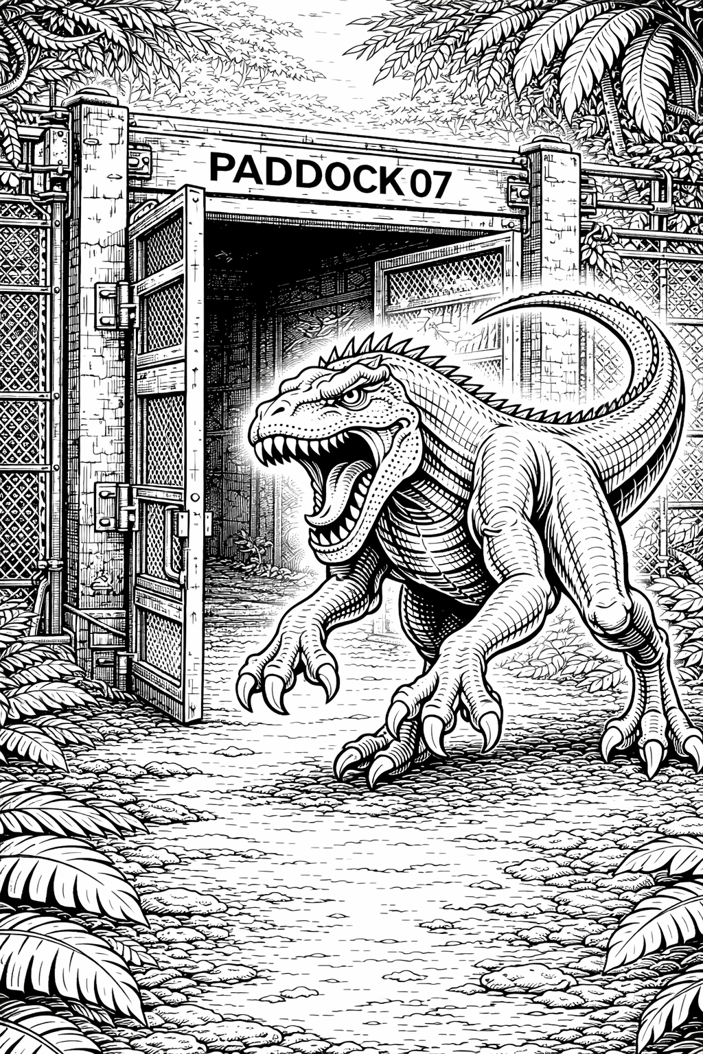 Indoraptor Coloring Page Printable 1 Free PDF for Kids