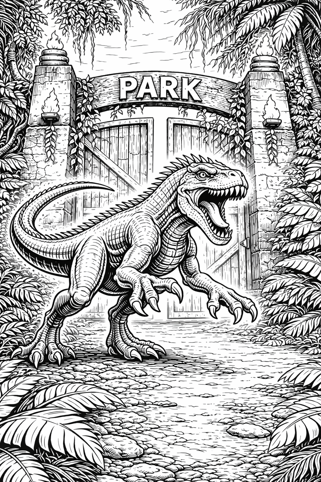 Indoraptor Coloring Page Printable 1 Free PDF for Kids