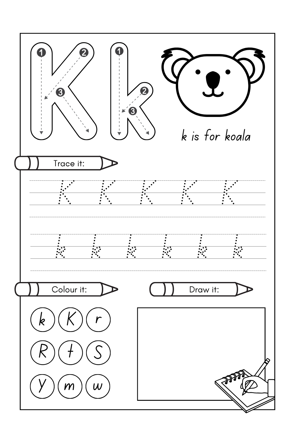 Letter K Worksheets PDF for Preschool