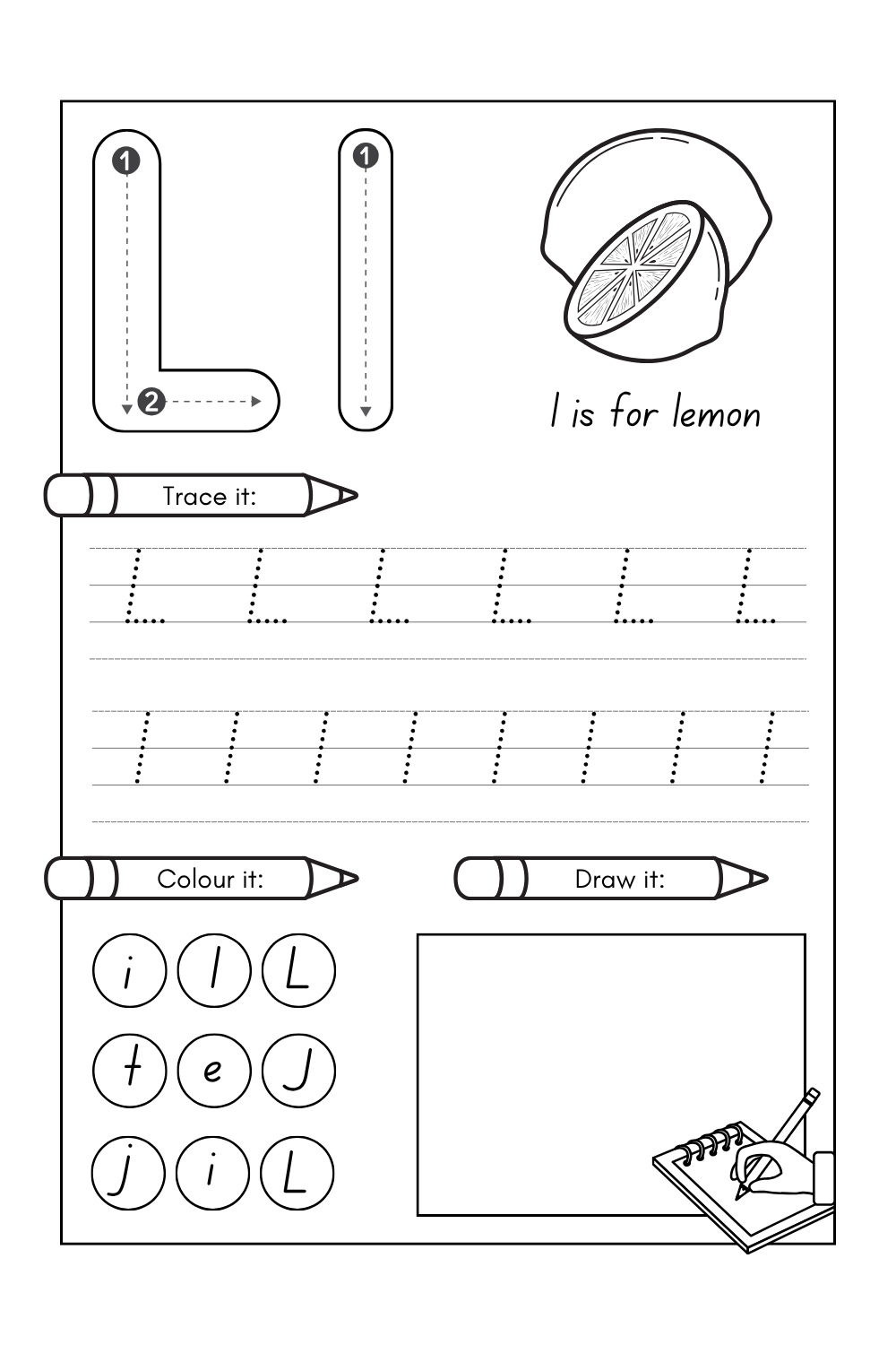 Letter L Worksheets PDF for Preschool