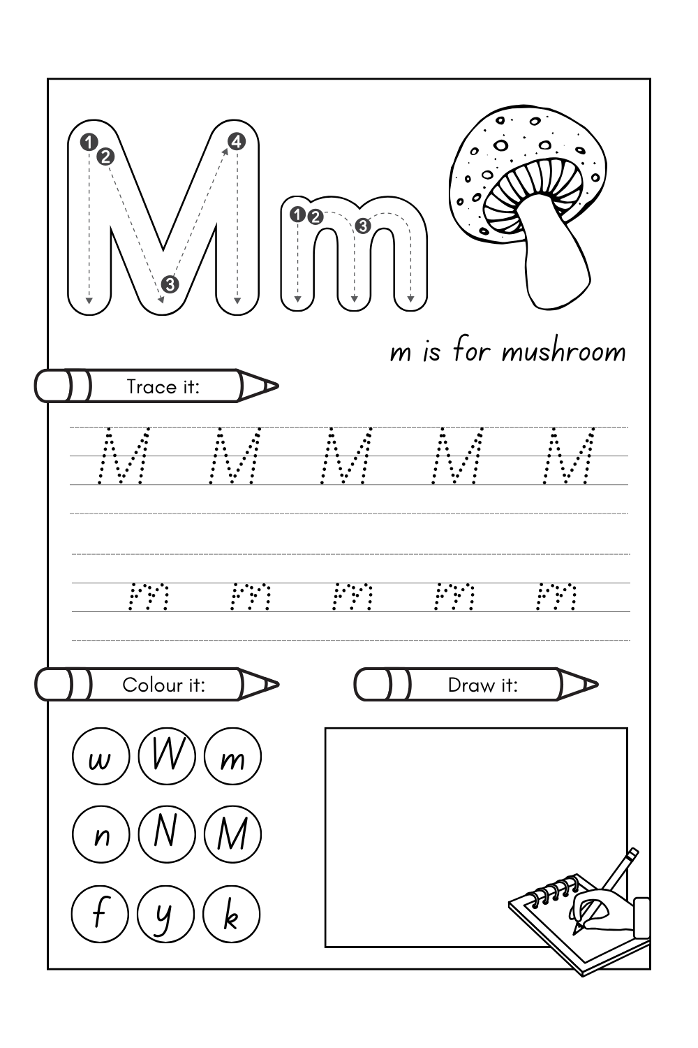 Letter M Worksheets PDF for Preschool