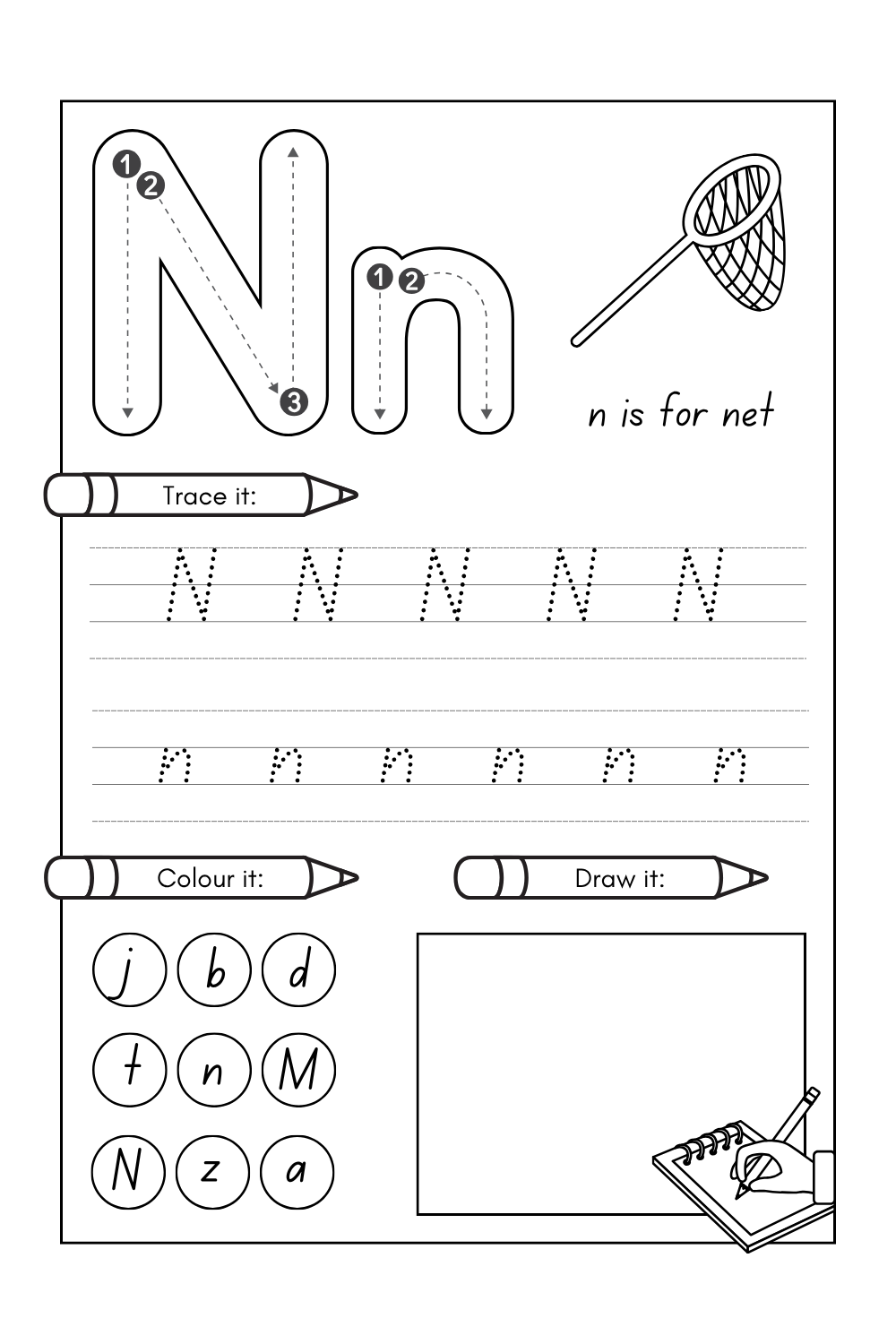 Free Printable Letter N Worksheets PDF for Kids