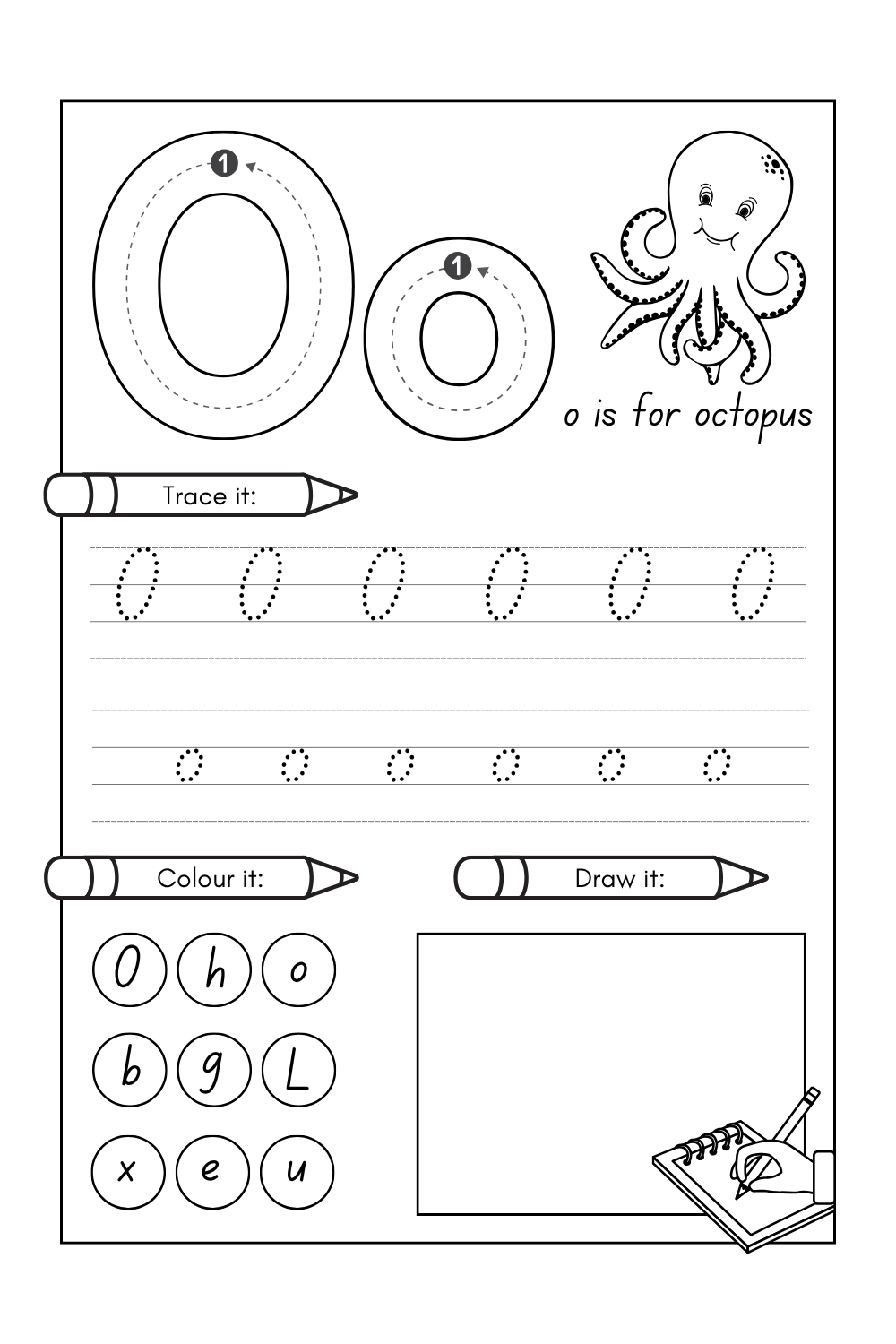 Letter O Worksheets PDF – Trace the Letter O o for Kids