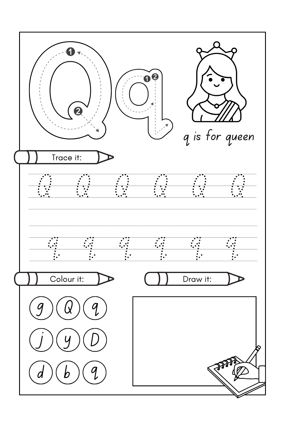 Letter Q Worksheets PDF for Preschool