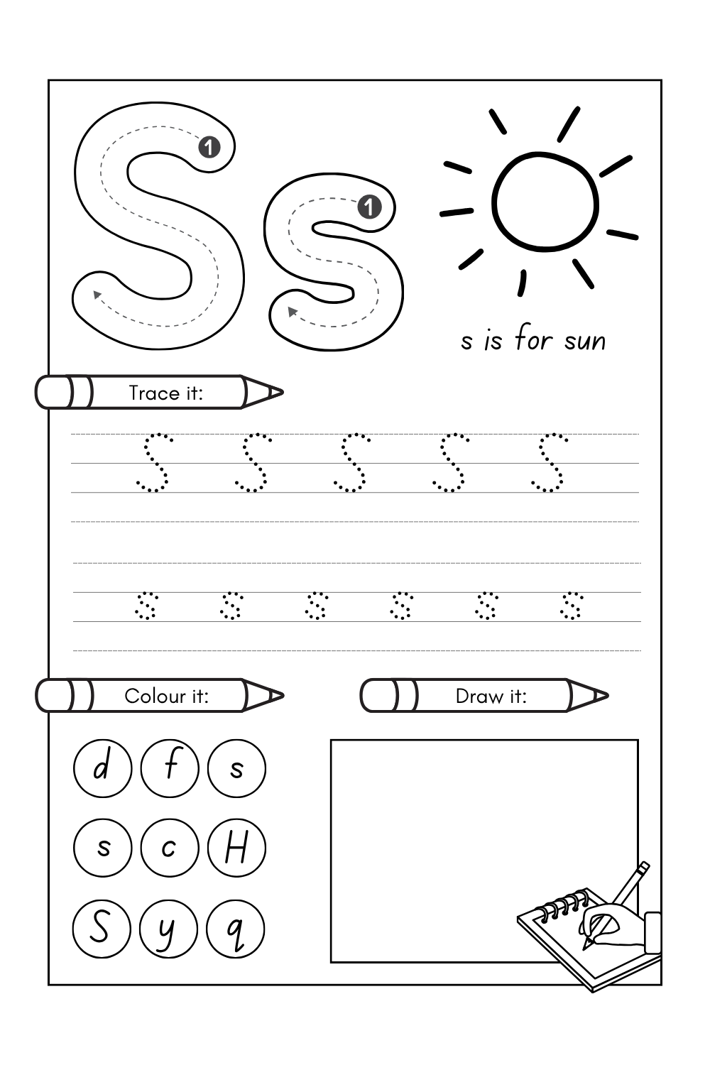 Letter S Worksheets PDF
