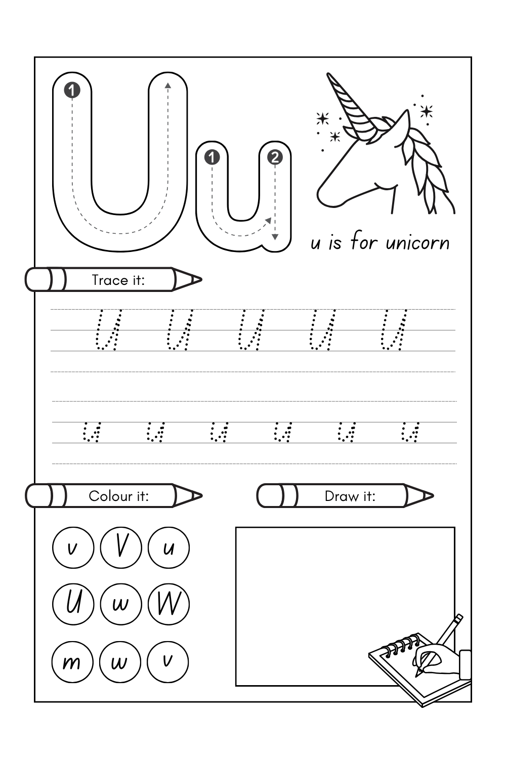 Letter U Worksheets PDF