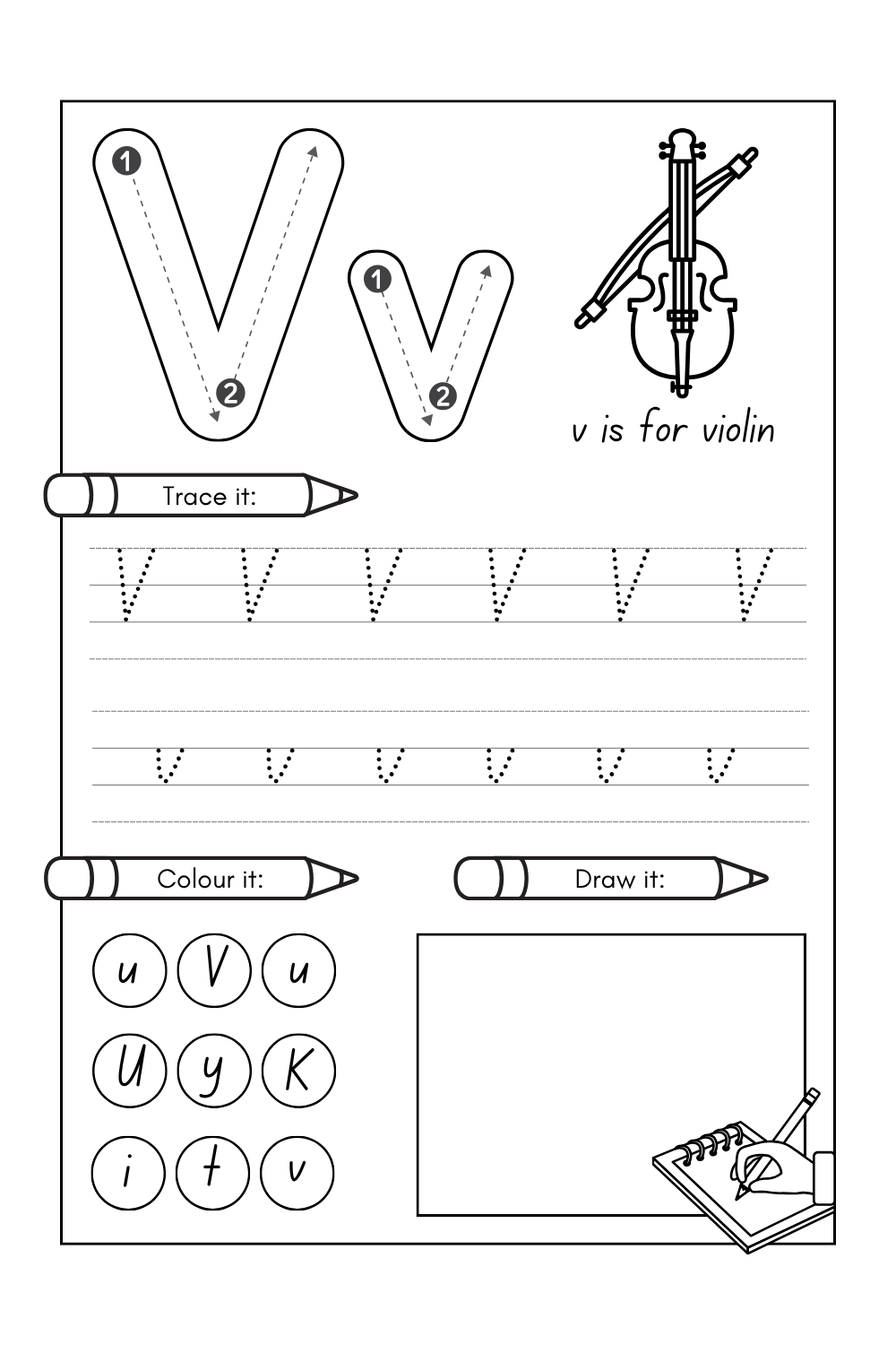 Letter V Worksheets PDF