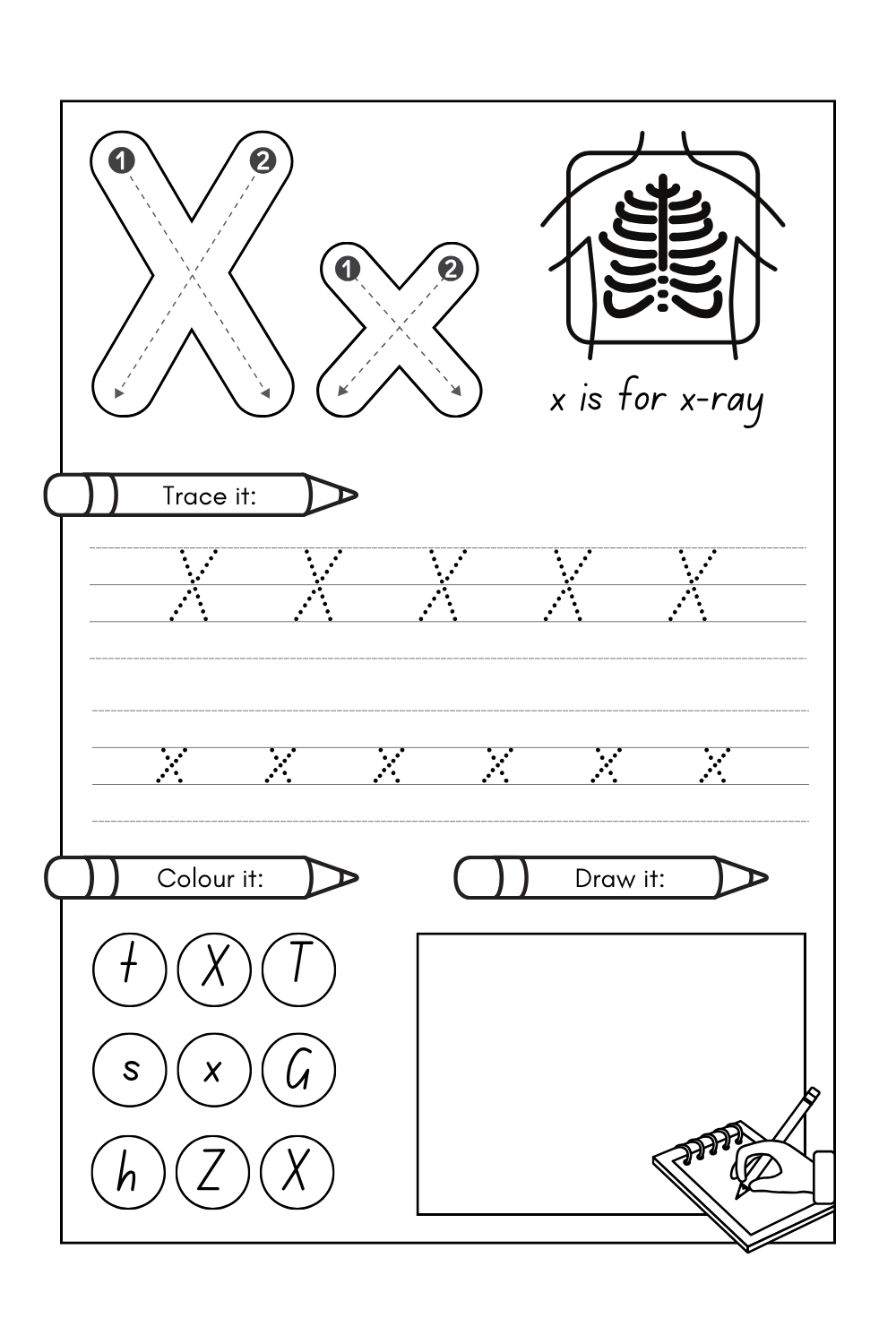 Letter X Worksheets PDF