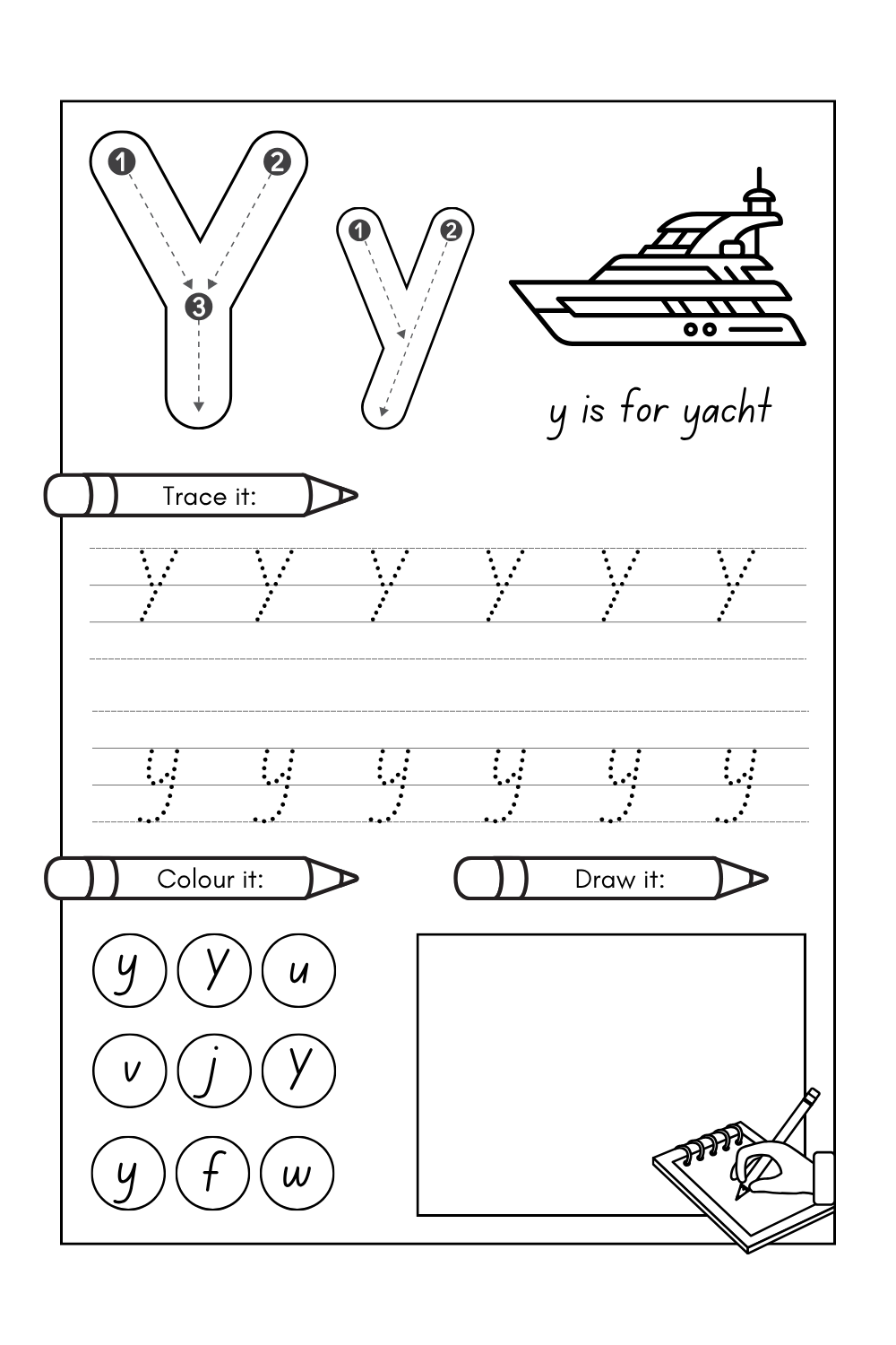 Letter Y Worksheets PDF