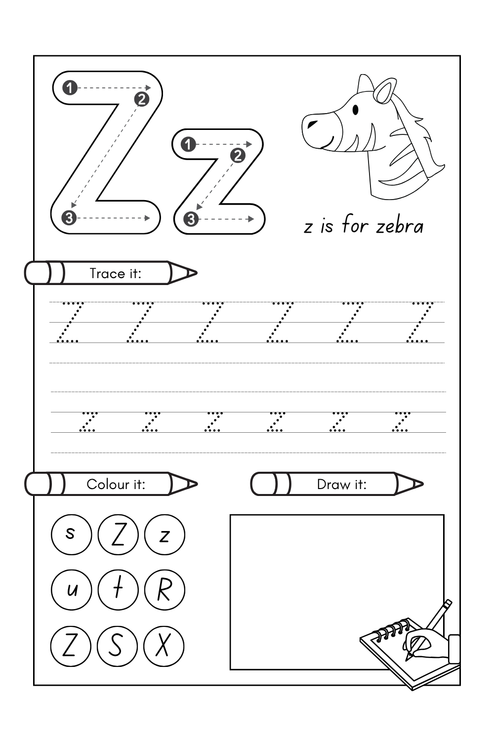 Letter Z Worksheets PDF