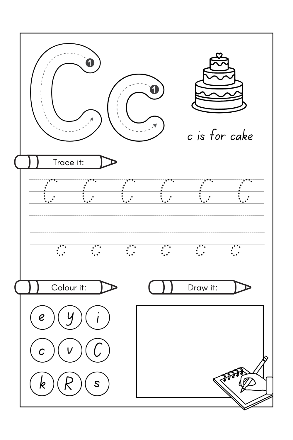 10 Free Letter C Worksheets PDF – Tracing the Letter C c