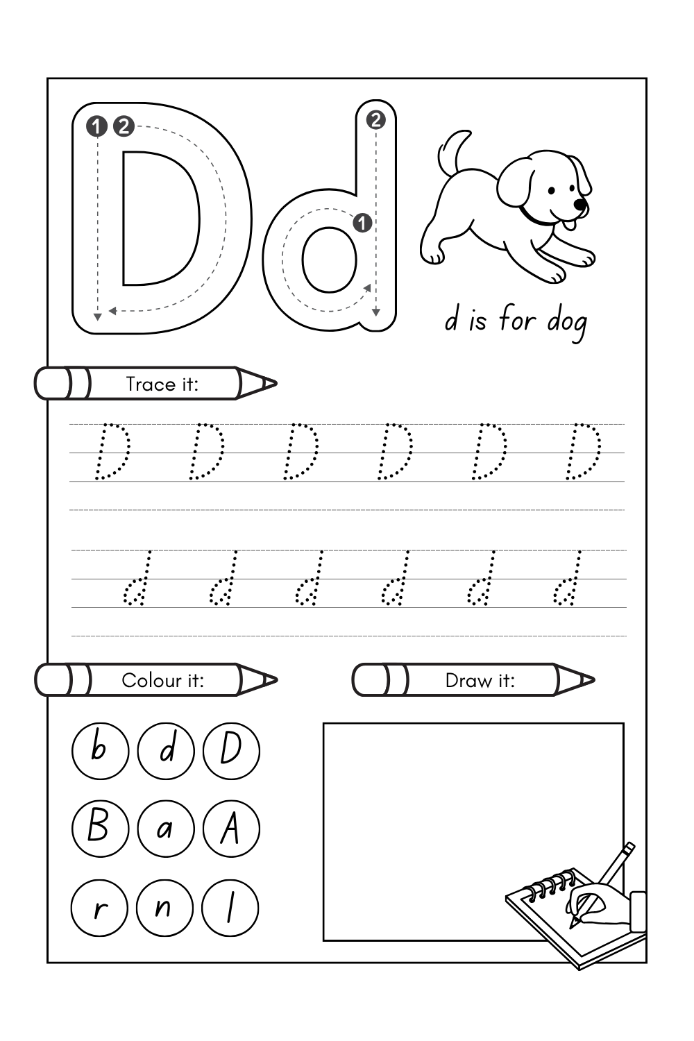 Letter D Worksheets PDF for Preschool