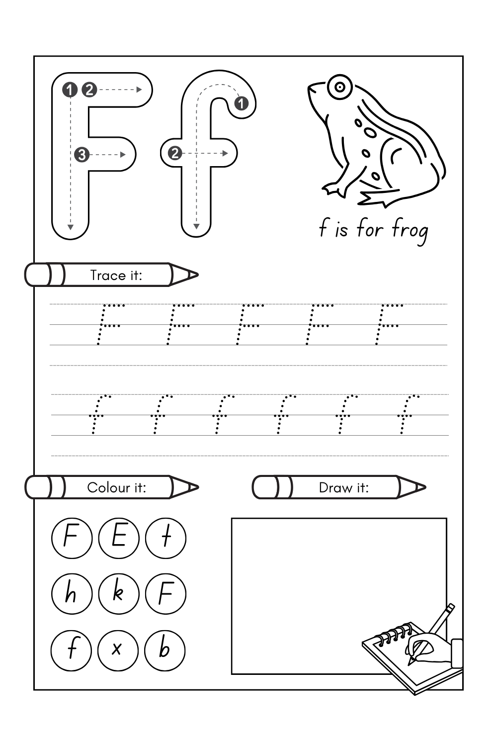 Letter F worksheets
