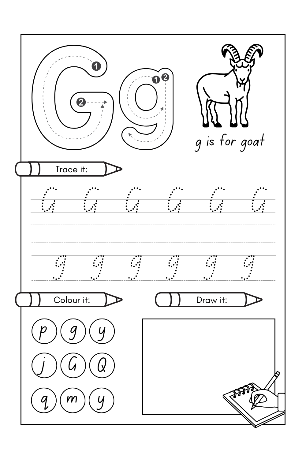 Letter G Worksheets PDF for Preschool