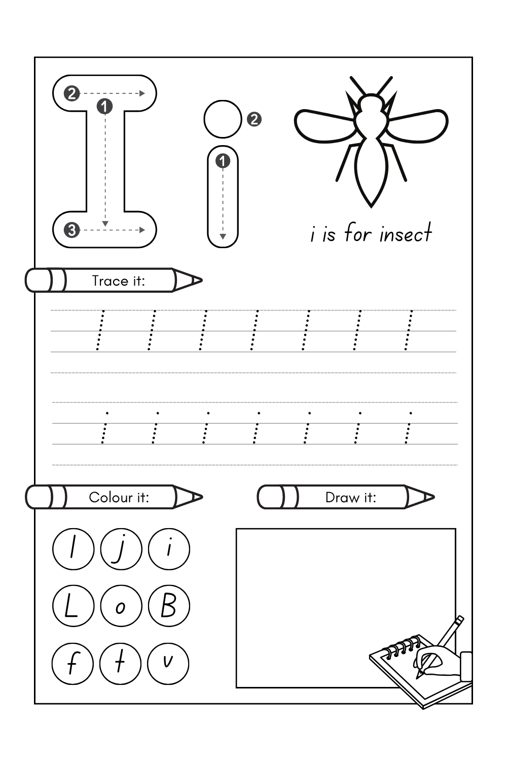 Letter I Worksheets PDF for Preschool