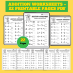 Addition Worksheets – 22 Printable Pages PDF
