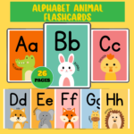 Alphabet Animal Flashcards – 26 Pages Printable PDF