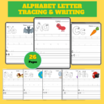 Alphabet Letter Tracing & Writing Worksheets – 26 Printable PDF Pages