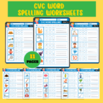 CVC Word Spelling Worksheets – 11 Pages Printable PDF