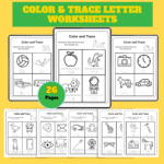 Color & Trace Letter Worksheets – 26 Printable Pages PDF