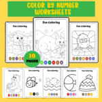 Color by Number Worksheets – 10 Printable Coloring Pages for Preschool & Kindergarten