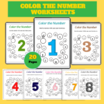 Color the Number Worksheets – 20 Printable Pages PDF